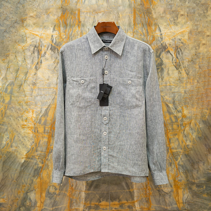 dolce & gabbana linen button-down shirt